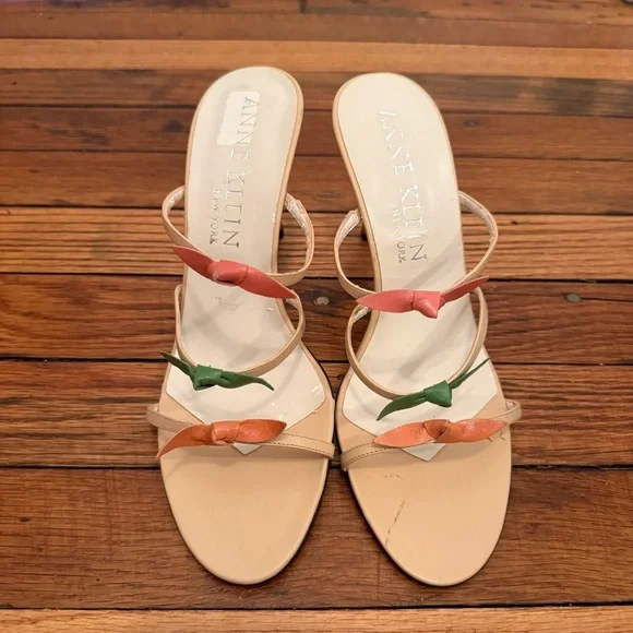 *New Vintage* y2k Anne Klein Strappy Leather Heels - Picture 2 of 8